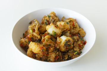Stir fried squid with chili and salt - Thai food