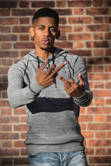 A portrait of a frustrated man in New York City