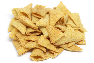 corn chips on white background