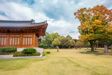 old architecture style building with beautiful backyard in seoul