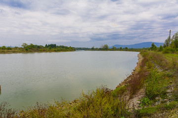 Lake in the mountains for recreation and fishing