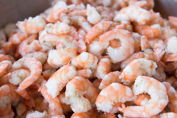 Boiled orange shrimp background