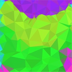 Abstract background of small triangles of polygon blue and yellow and green and pink fragments of sharp flowers and leaves throughout the drawing