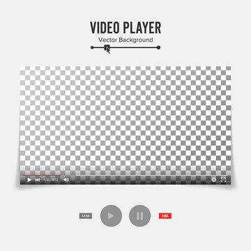 Video Player Interface Template Vector. Good Design Blank For Web And Mobile Apps.