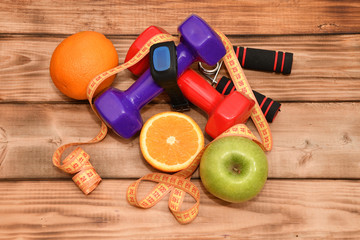 The concept of a healthy lifestyle, sports and diet
