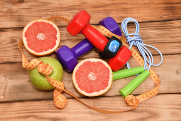 The concept of a healthy lifestyle, sports and diet