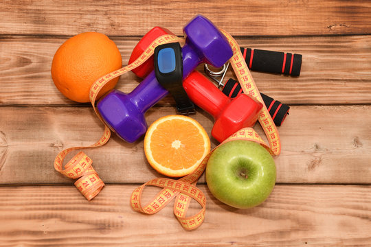 The concept of a healthy lifestyle, sports and diet