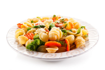 Pasta with colorful vegetables