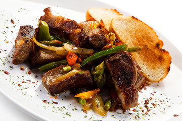 Roast meat with toast