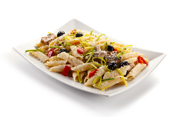 Pasta with vegetables and parmesan