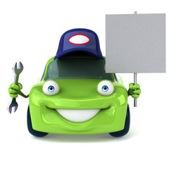 Green car - 3D Illustration