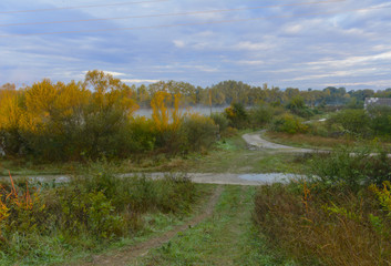 Lake in the mountains for recreation and fishing. Early morning