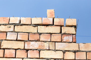 Obraz premium Brick wall on a construction site as a background