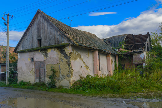 Old abandoned house on the edge of the village