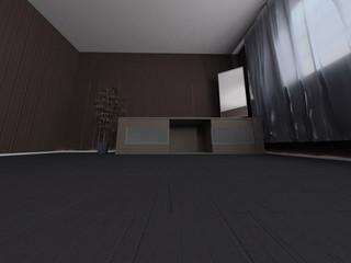 a plant in the room, 3d