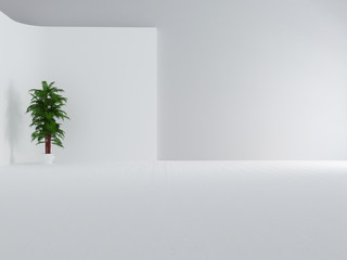 green plant in the room, 3d