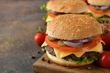 Traditional homemade cheeseburger