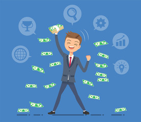 The winners of hard work and determination. Destination of success. Fair benefit.