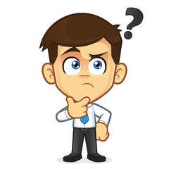 Businessman thinking gesturing