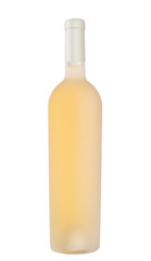 white wine in etched bottle without label