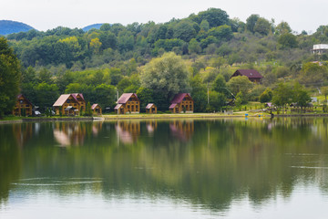 Lake in the mountains for recreation and fishing