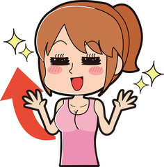 バストアップに成功した女性のイラスト
