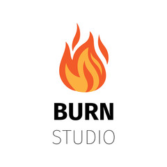 Burn studio fire flame logo