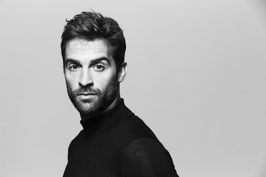 Seriously handsome man in studio