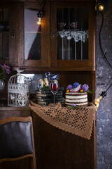 chocolate cake with butter cream