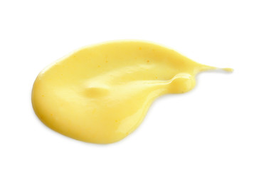 Creamy cheese on white background