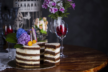 chocolate cake with butter cream