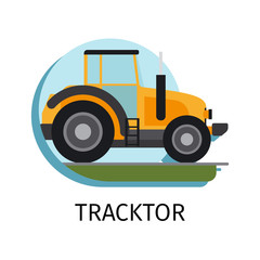 Tracktor in flat style