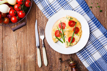 Delicious omelette with vegetables