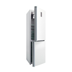 Stainless steel modern open refrigerator  3d illustration no shadow
