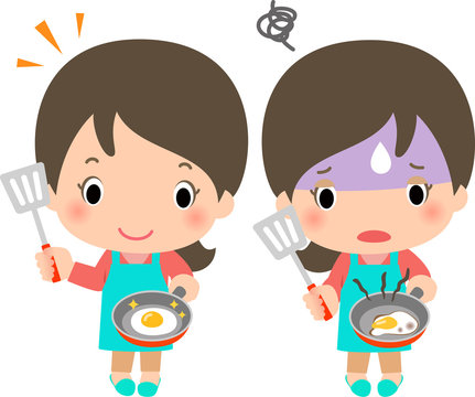 料理上手 料理下手のイメージstock Vector Adobe Stock