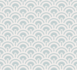 Vector seamless Half-circle pattern. Gray vintage ornament.