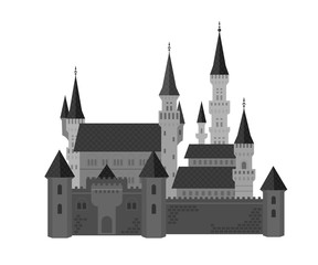 Fototapeta premium Monochrome gray Gothic castle.