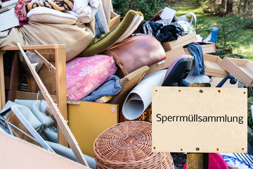 Schild Sperrmüllsammlung