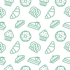 Bakery seamless pattern food background