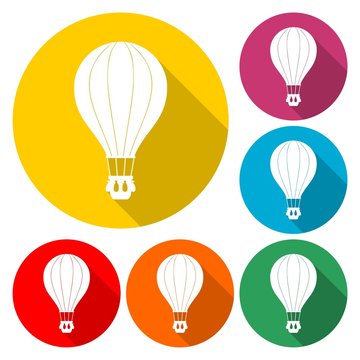 Flat Air Balloon icon - vector Illustration © sljubisa