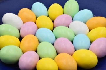 Close up of colorful Easter eggs. Suitable to be used like a background.