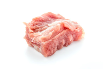 Raw pork ribs isolated on white background.