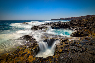 Water vortex, Bufadero de la Garita, Telde, Gran Canaria, Spain
