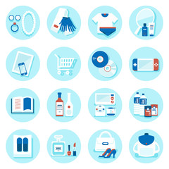 Shopping Flat Design Icon Set