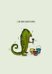 chameleon illustration, character design - 141727677