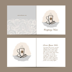 Greeting card design with coffee cup