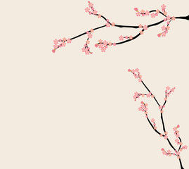 pink floral branch background