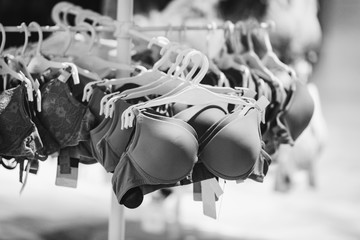 Women lingerie in a luxury store in London.