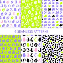 Happy Easter Trendy Seamless Patterns