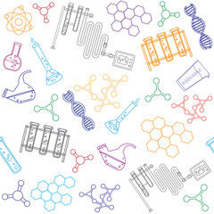 Chemistry seamless pattern background